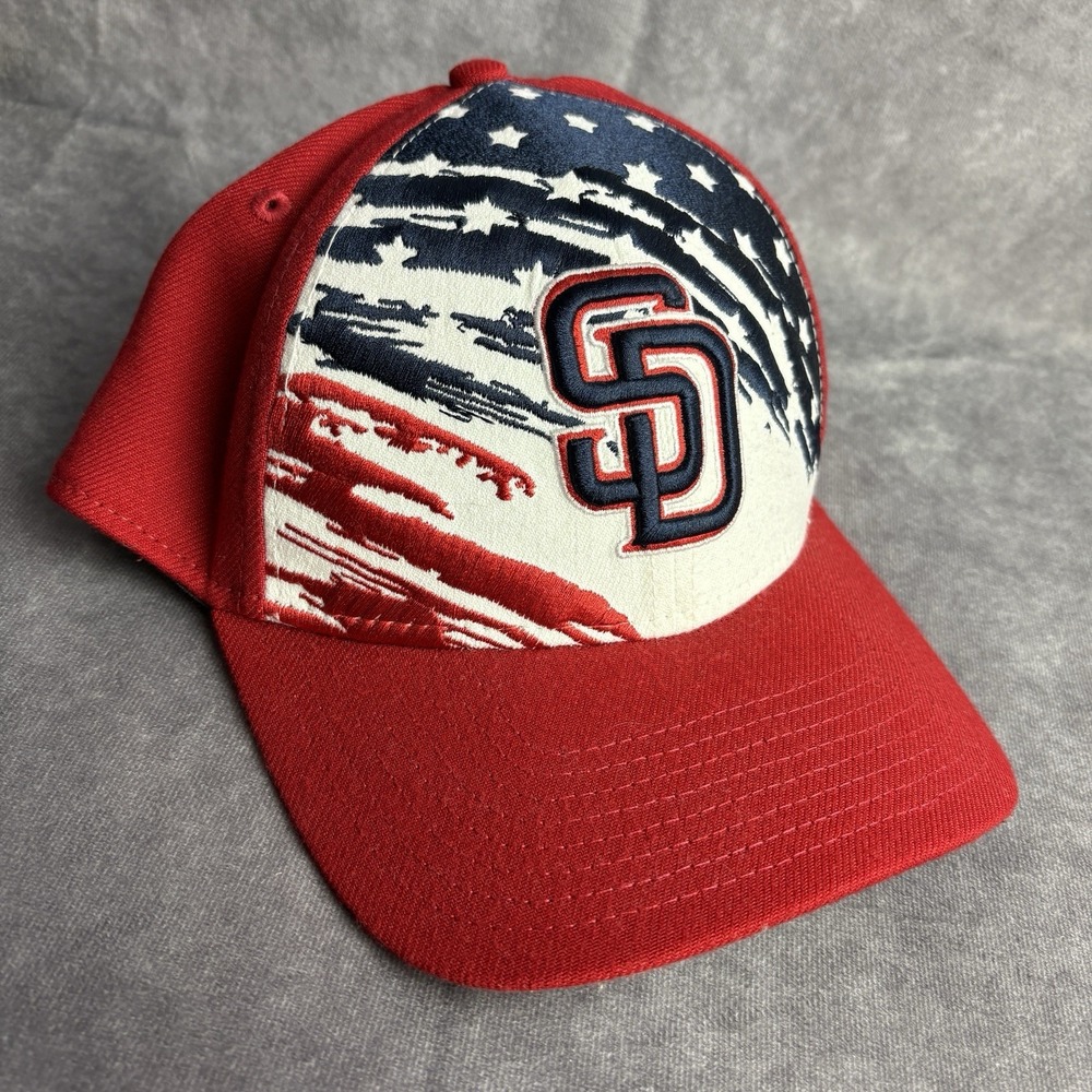 San Diego‎ Padres New Era 39Thirty Hat S/M White Red Blue MLB NEW